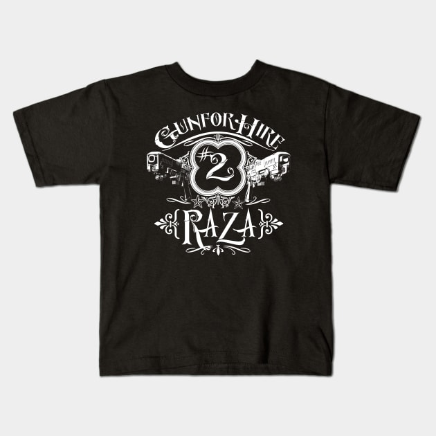 Raza Gun For Hire #2 Kids T-Shirt by SimonBreeze